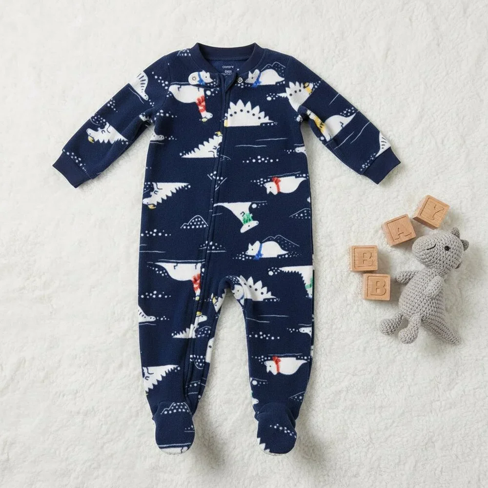 Carter's‎ Unisex Blue Dinosaur Fleece Footie Pyjamas 18 Months